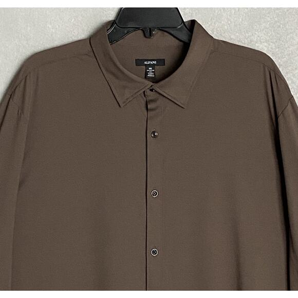 NWT Alfani Brown Dress Shirt Men’s XXL - Picture 3 of 10